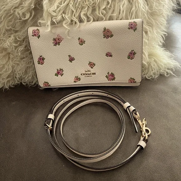 Coach Cream Floral Mini Crossbody Bag - Picture 14 of 14